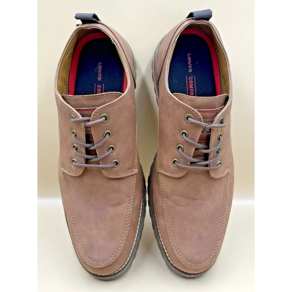 Levi Strauss Shoes Men's 8.5 Brown Faux Suede Leather Comfort Insole Lace‎ Up